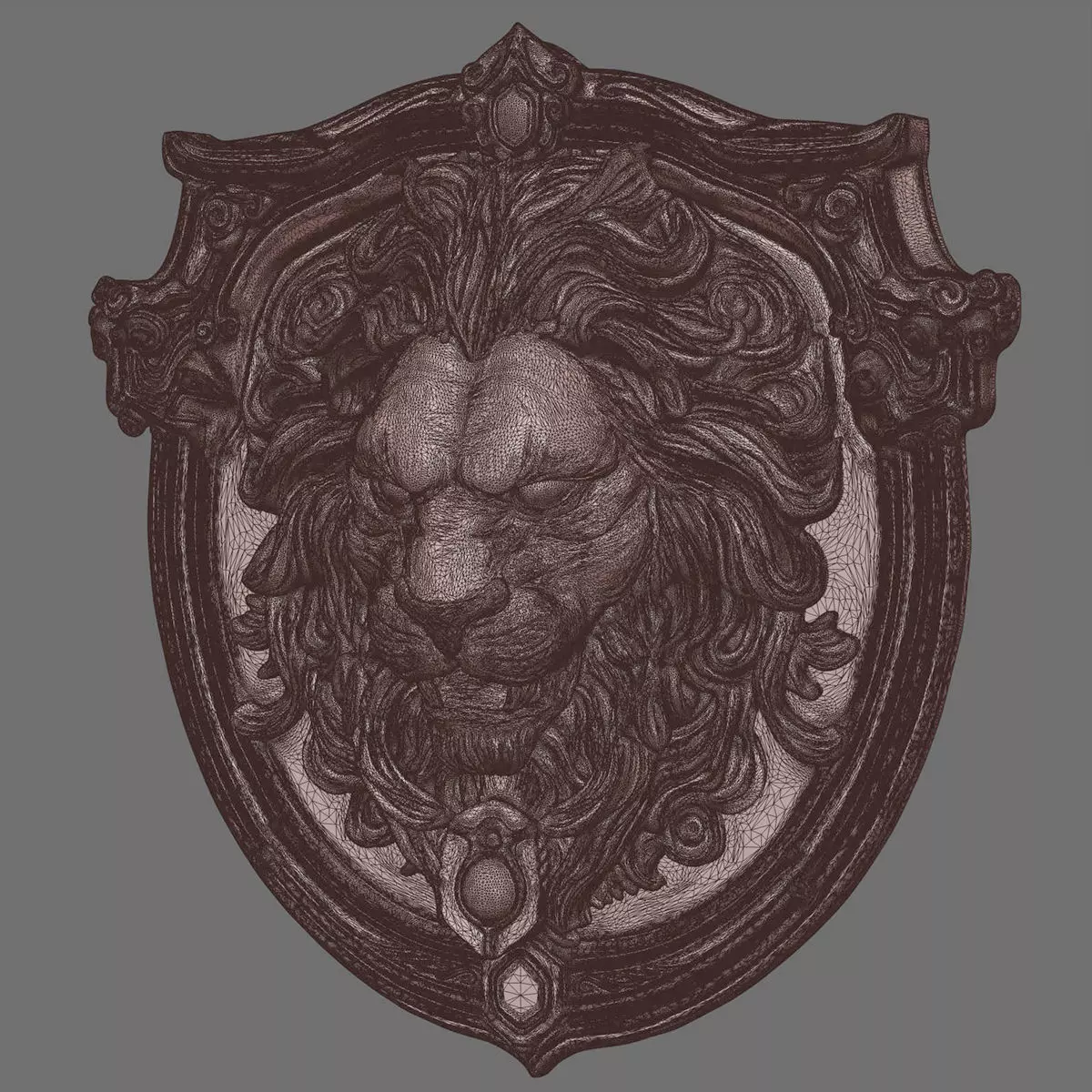 Lion head 3D model_4