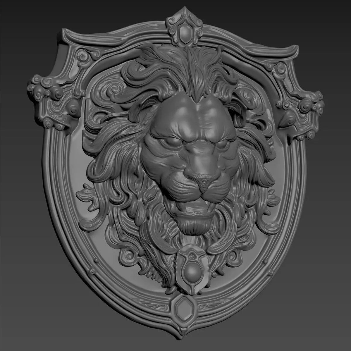 Lion head 3D model_3