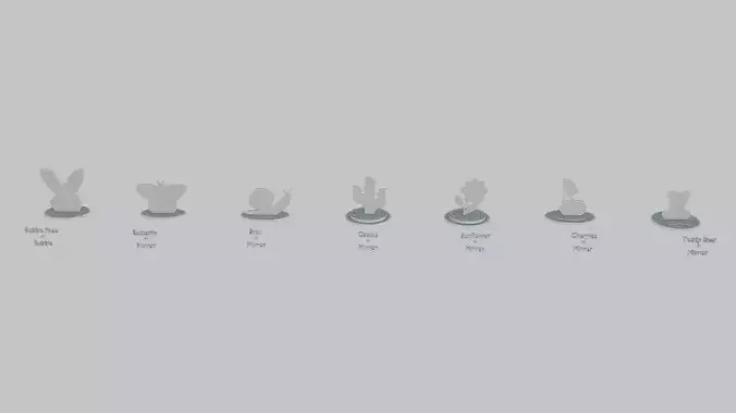 Cottagecore Cute Mini Pack Emoji Statues 3D print model