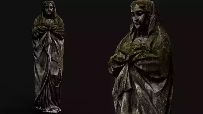 ancient mossy stone monument PBR photogrammetry