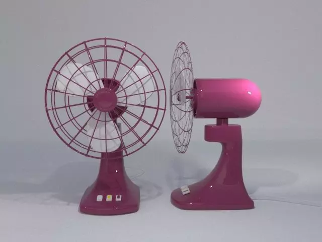Solar Table Fan Low-poly 3D model_2