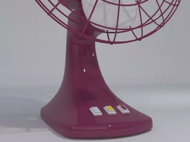 Solar Table Fan Low-poly 3D model_3
