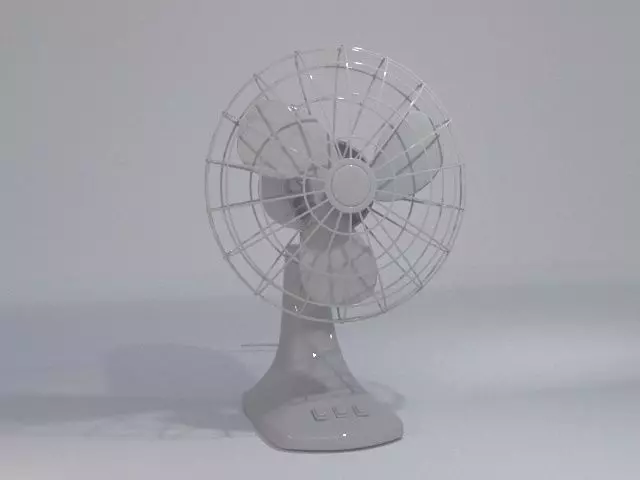 Solar Table Fan Low-poly 3D model_6