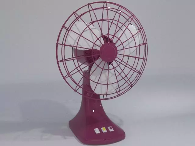 Solar Table Fan Low-poly 3D model_0