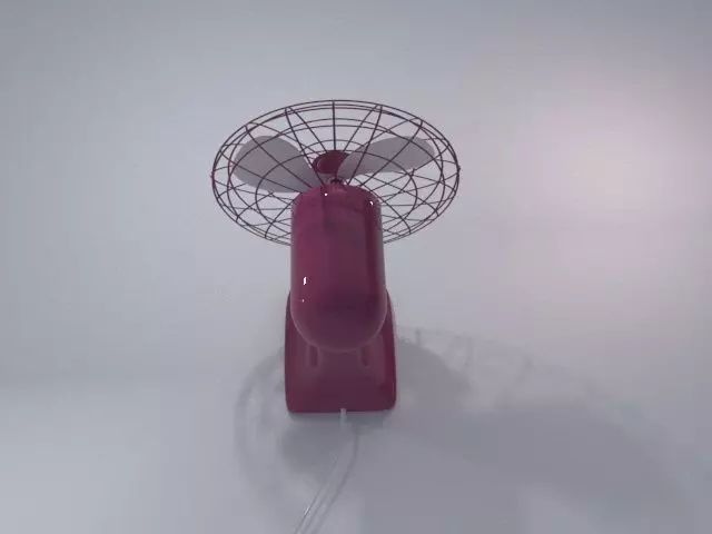 Solar Table Fan Low-poly 3D model_5