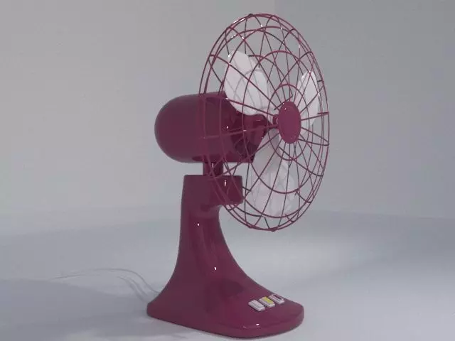 Solar Table Fan Low-poly 3D model_1