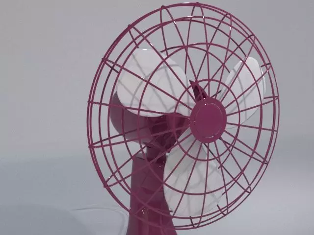 Solar Table Fan Low-poly 3D model_4