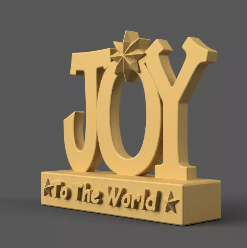 JOY TO THE WORLD 3D Print Christmas Decor Made with Love stl 3D print model_1