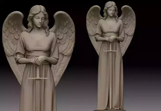 Angel Statue with Sword  3D print model