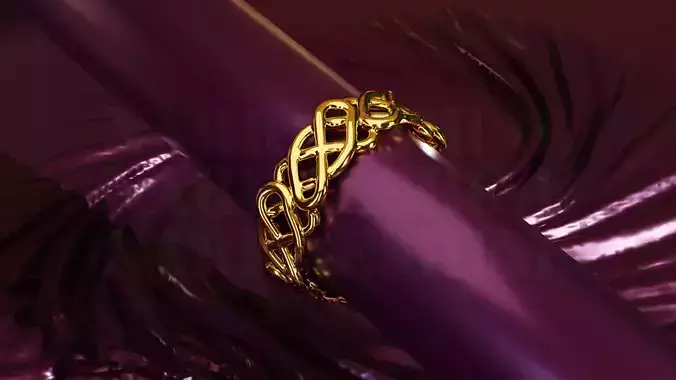 Womens ring Exclusive-Love loop Band  - STL OBJ -Ready to print