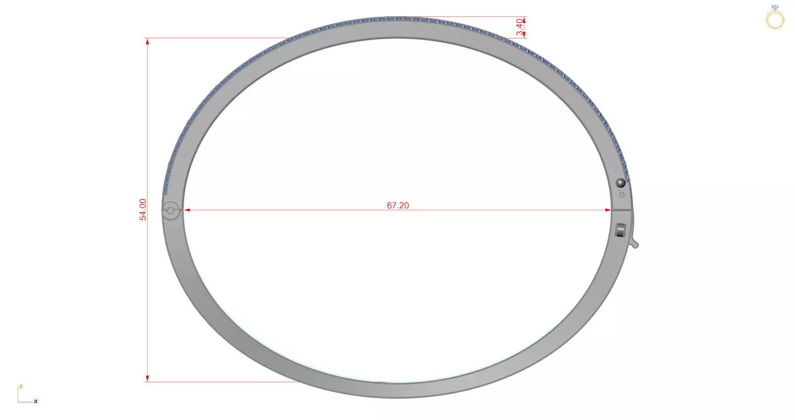 DIAMOND BRACELET 3D print model_4