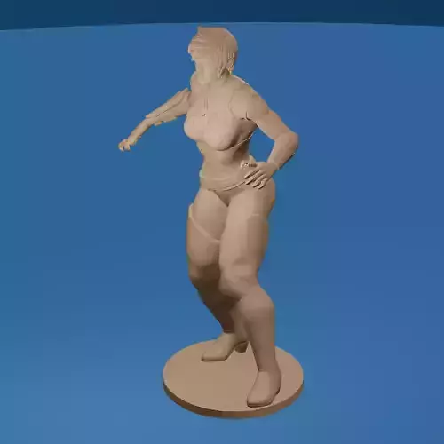 Feline Shadow Curvy Cat Themed Superheroine STL Model