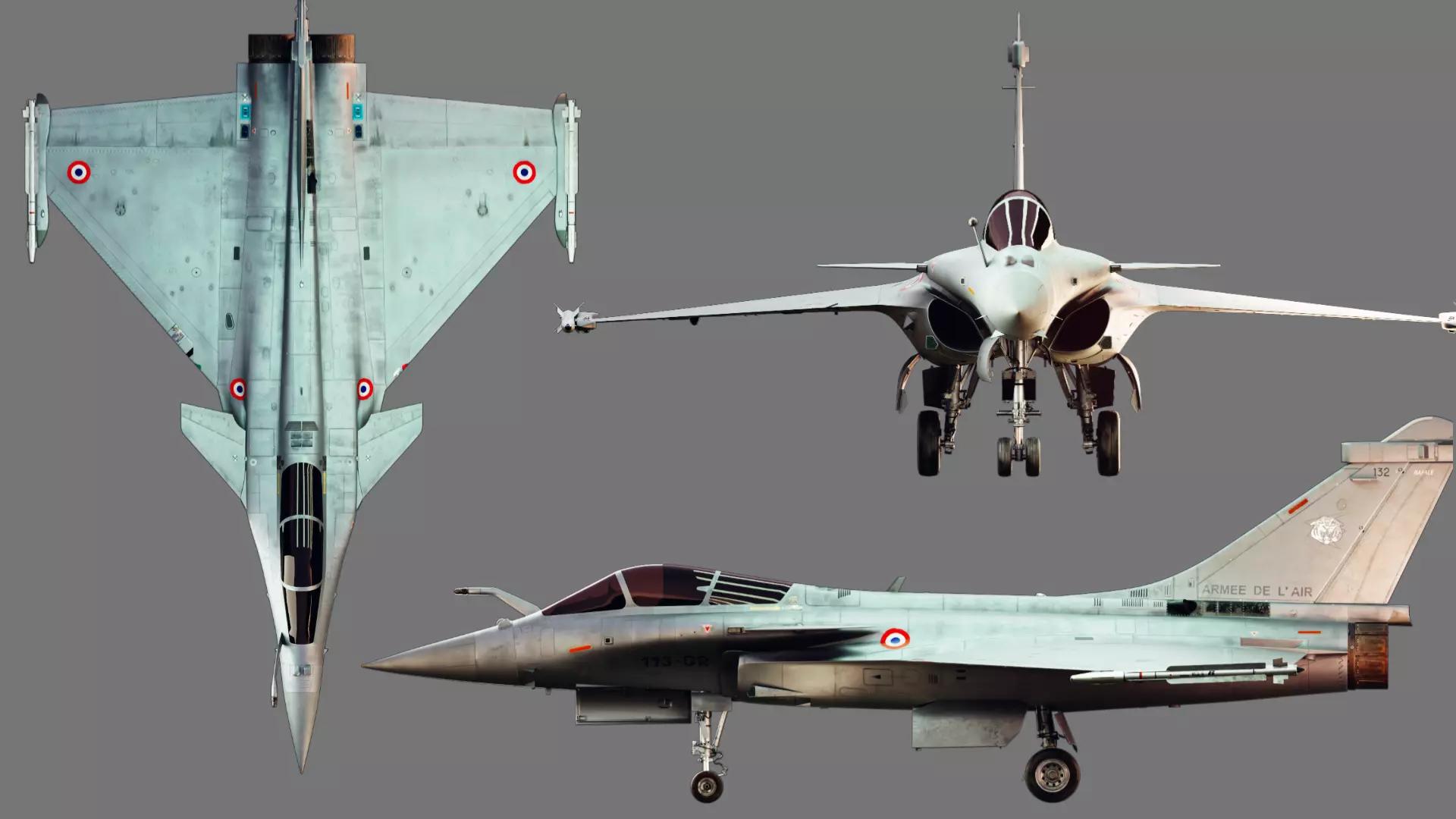 Dassult Raffale Fighter jet 3d model 3D model_3