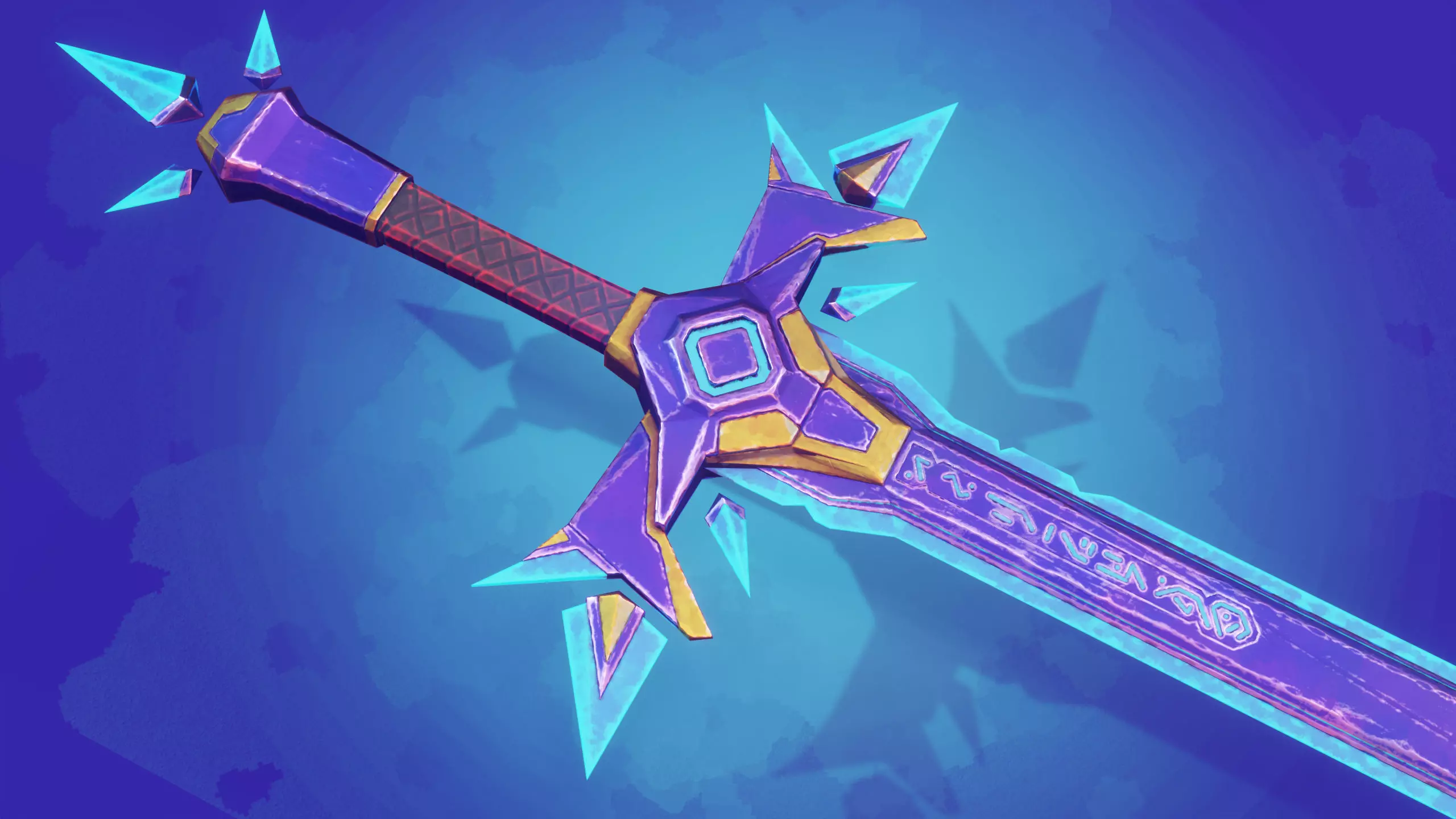 Game ready stylised sword prop Low-poly 3D model Low-poly 3D model_0