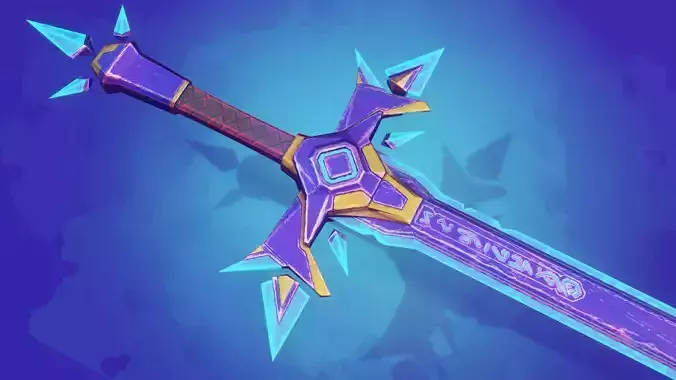 Game ready stylised sword prop Low-poly 3D model Low-poly 3D model Game ready stylised sword prop Low-poly 3D model Low-poly 3D model