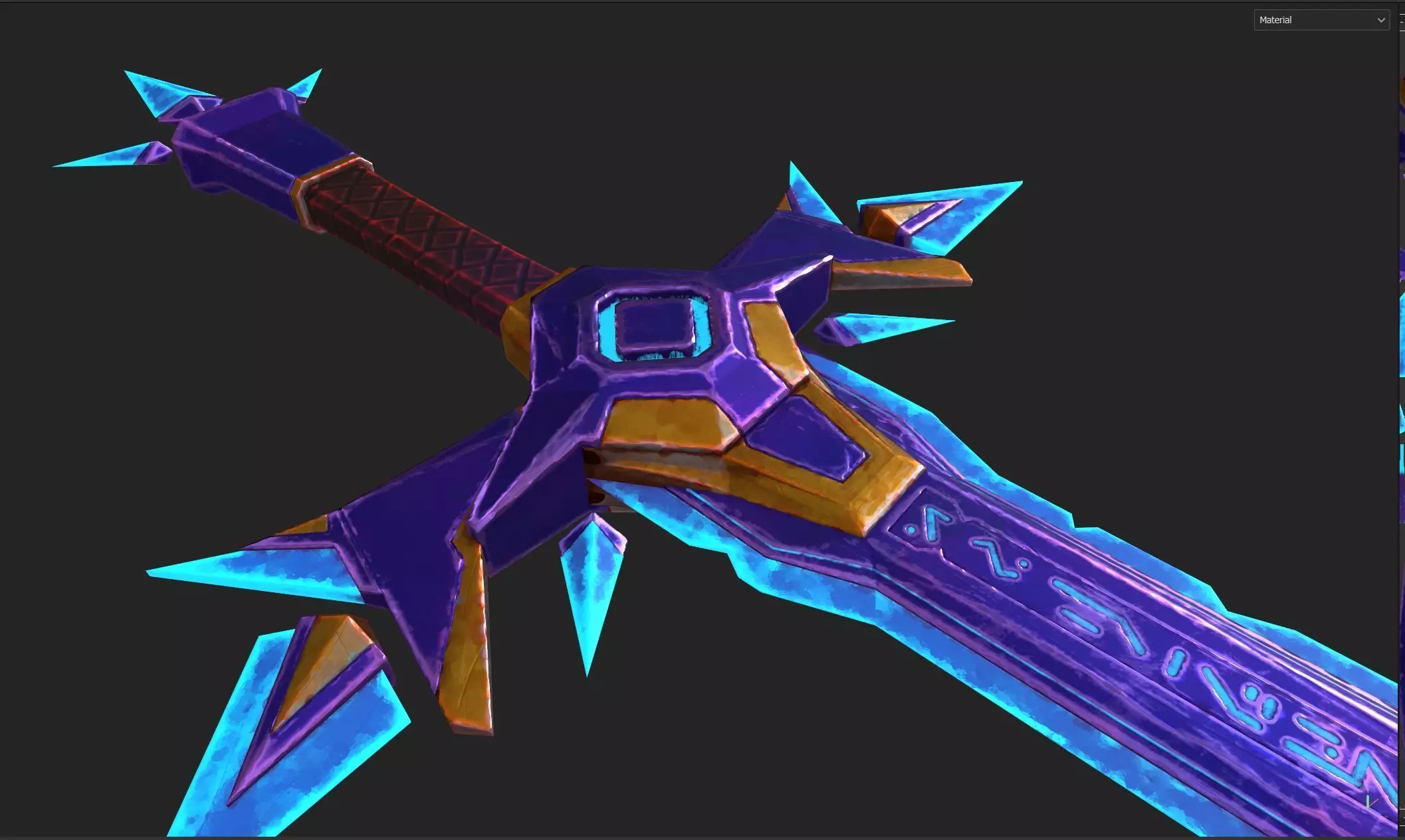 Game ready stylised sword prop Low-poly 3D model Low-poly 3D model_2
