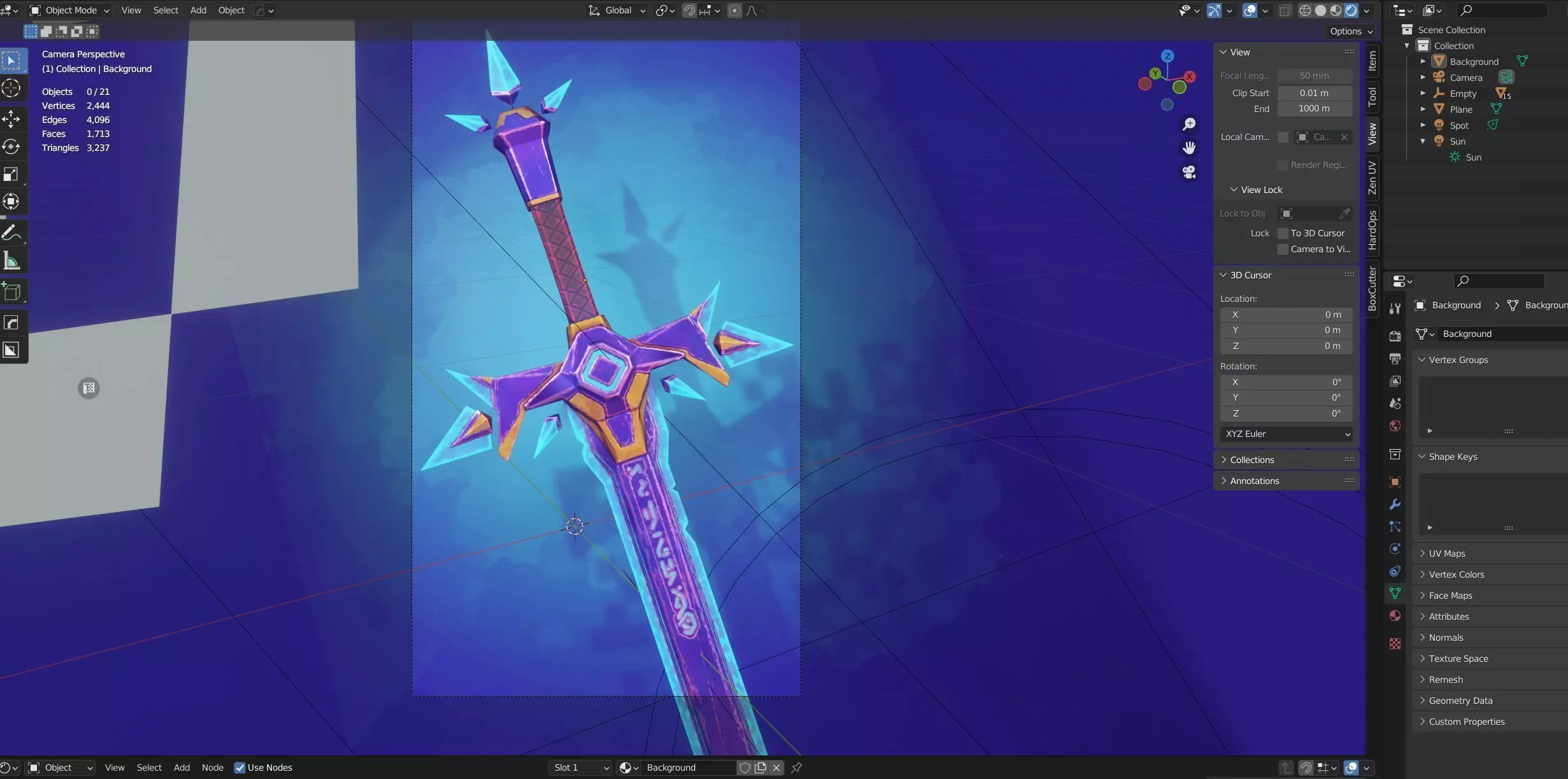 Game ready stylised sword prop Low-poly 3D model Low-poly 3D model_6