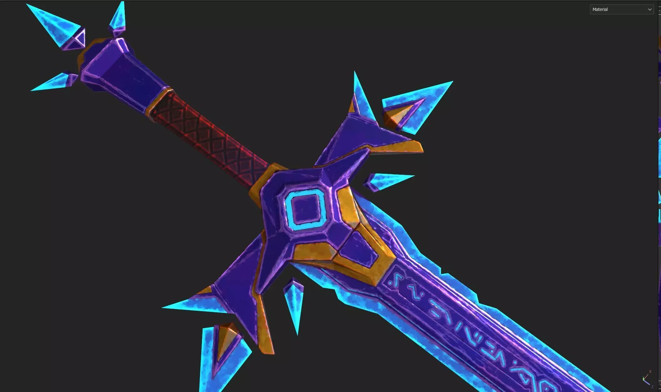 Game ready stylised sword prop Low-poly 3D model Low-poly 3D model_1