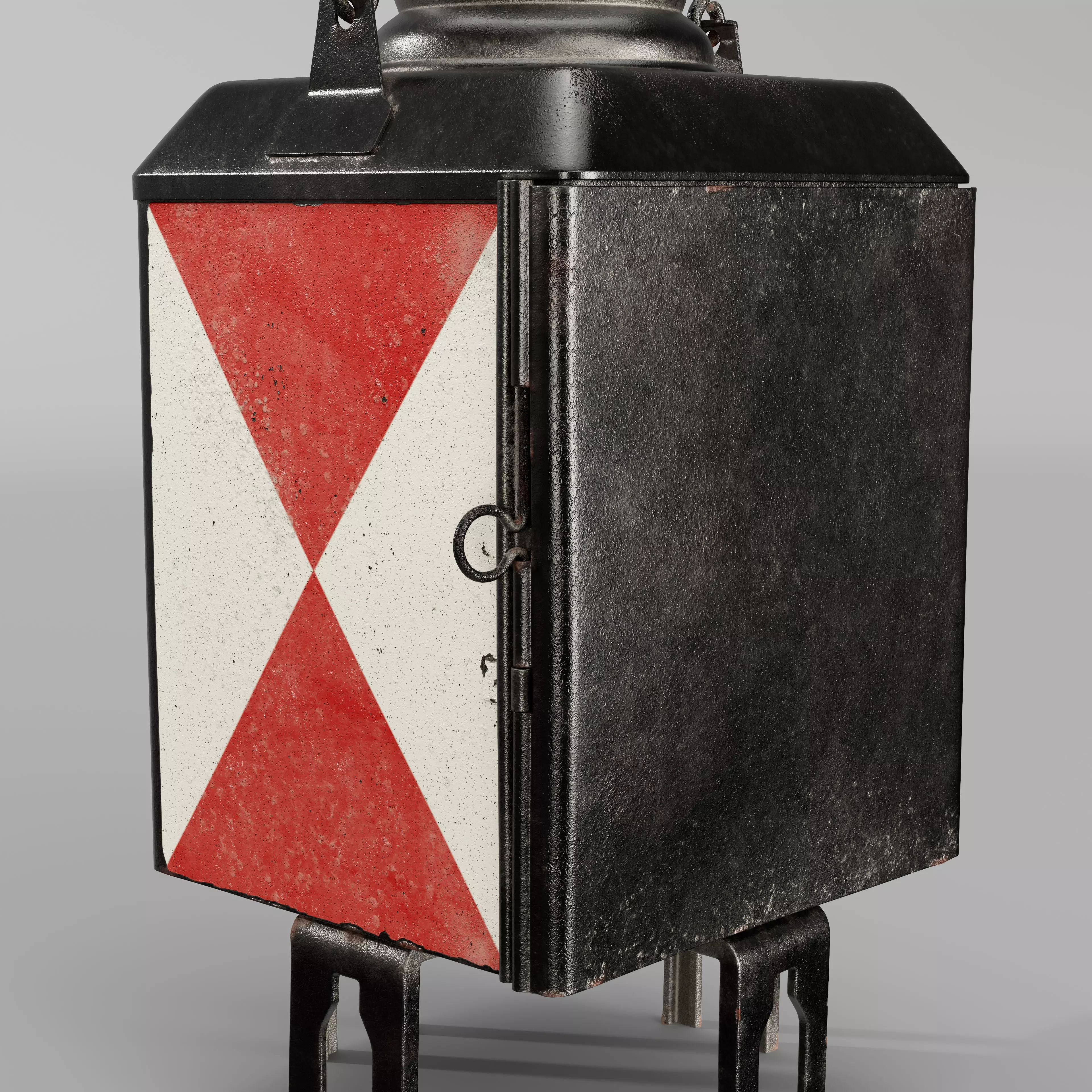 Vintage Railway End-Of-Train Lantern - German Railway 3D model_12