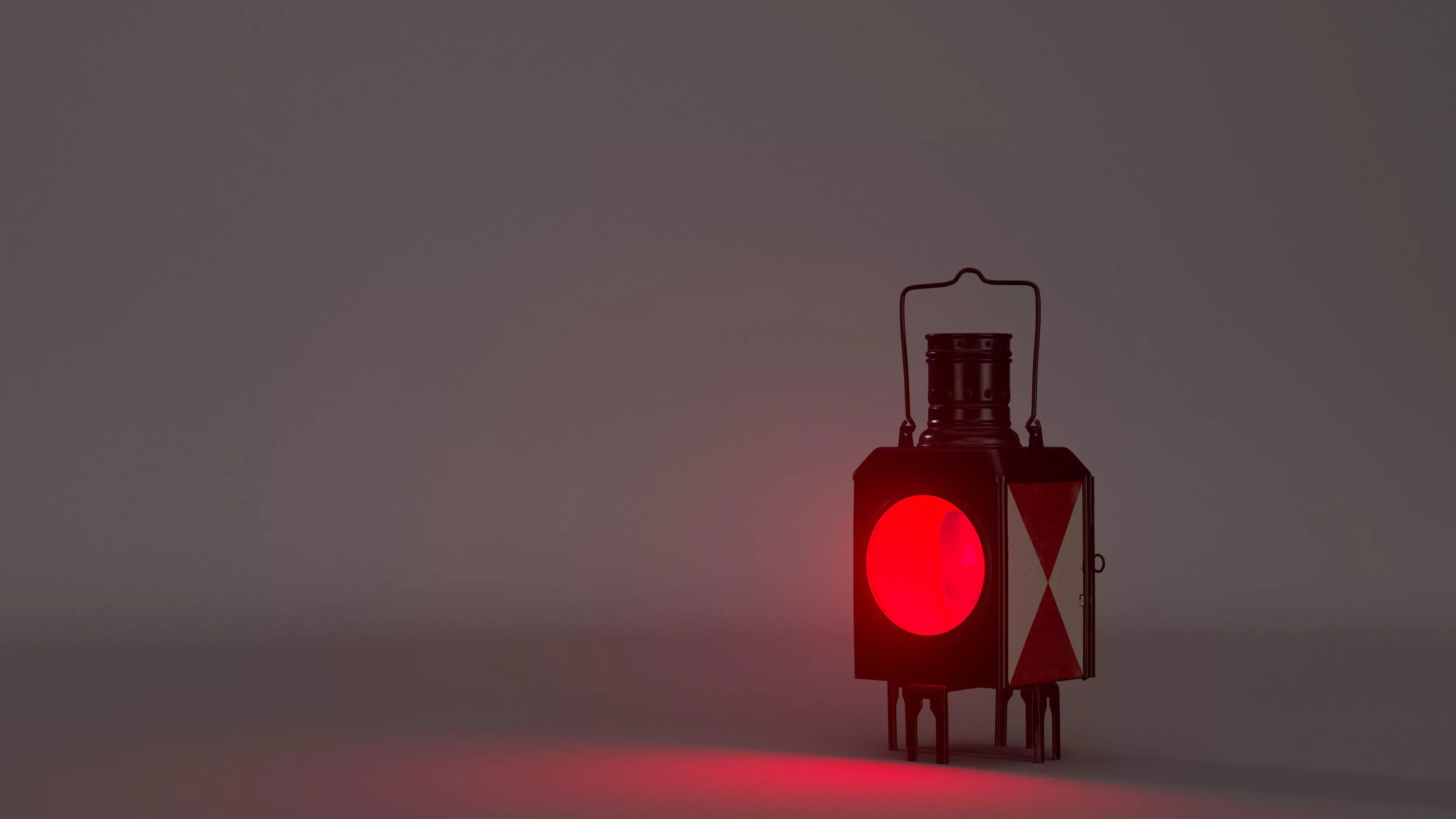Vintage Railway End-Of-Train Lantern - German Railway 3D model_6