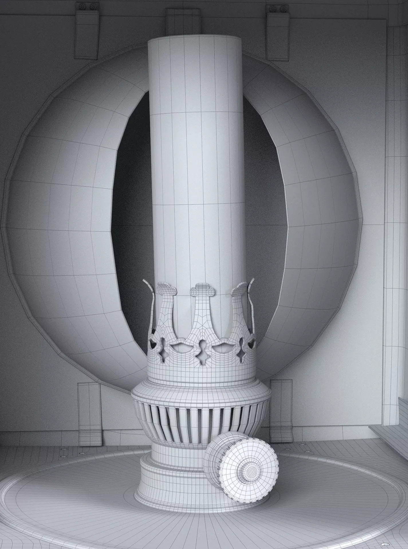 Vintage Railway End-Of-Train Lantern - German Railway 3D model_10