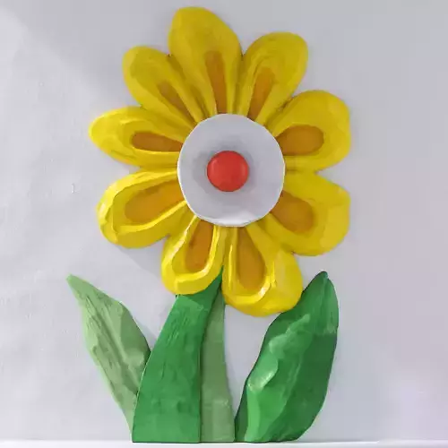 Plaster bas-relief flower