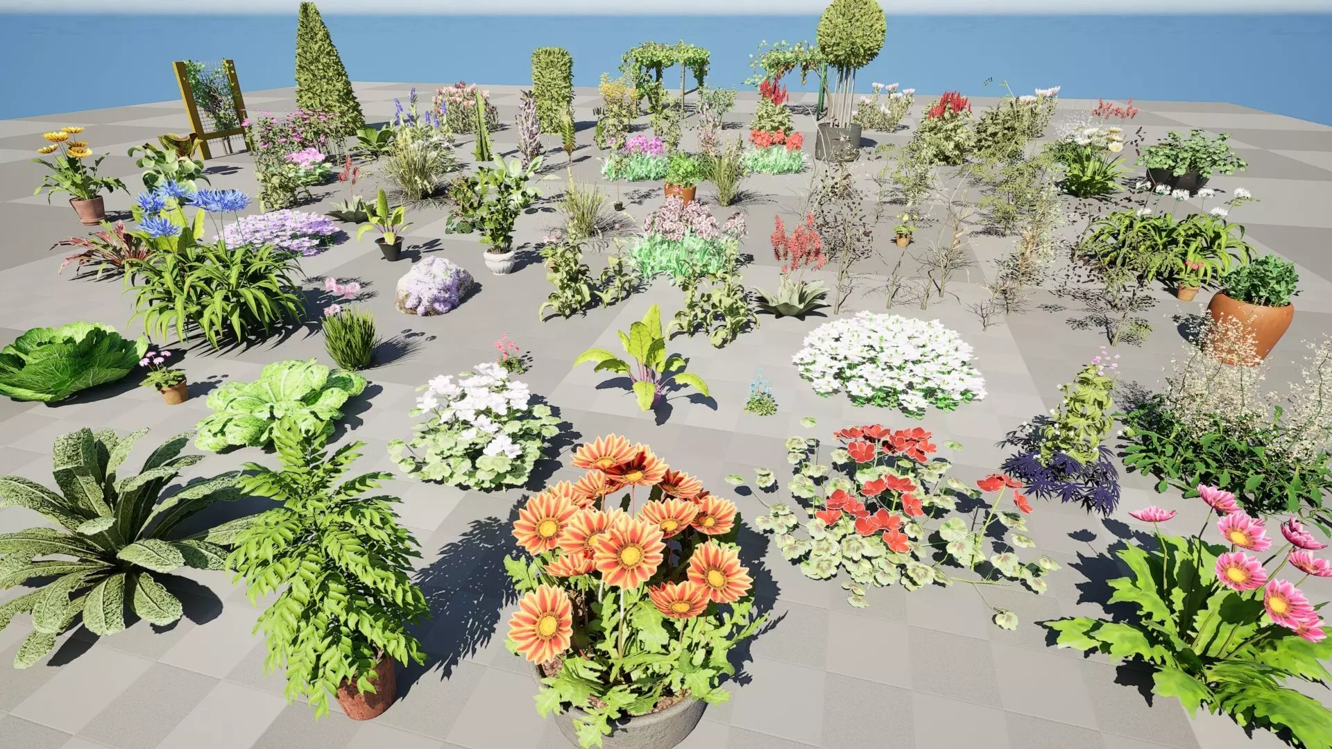Optimized Foliage Collection Low-poly 3D model_7