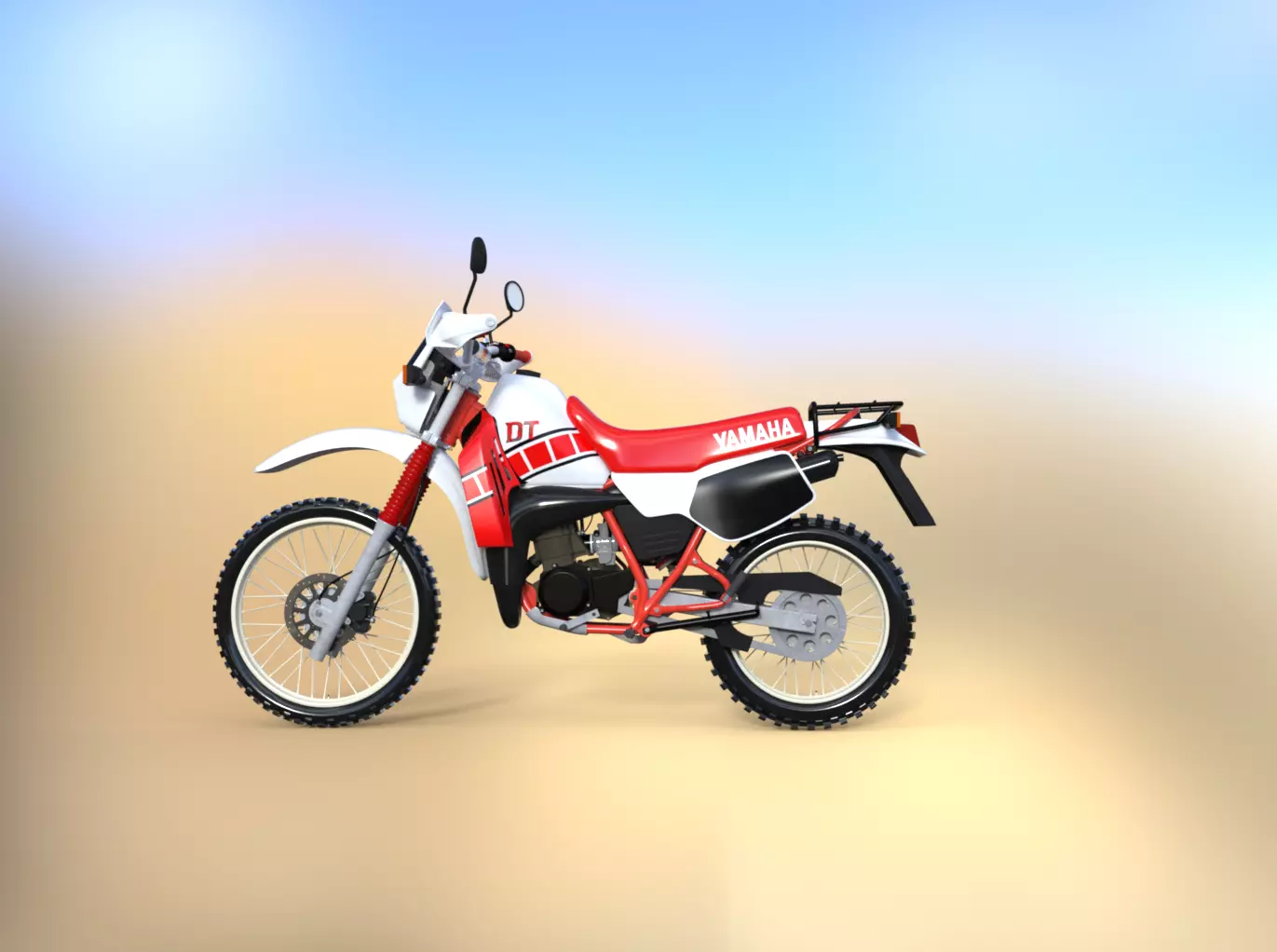 Yamaha DT80  Low-poly 3D model_1