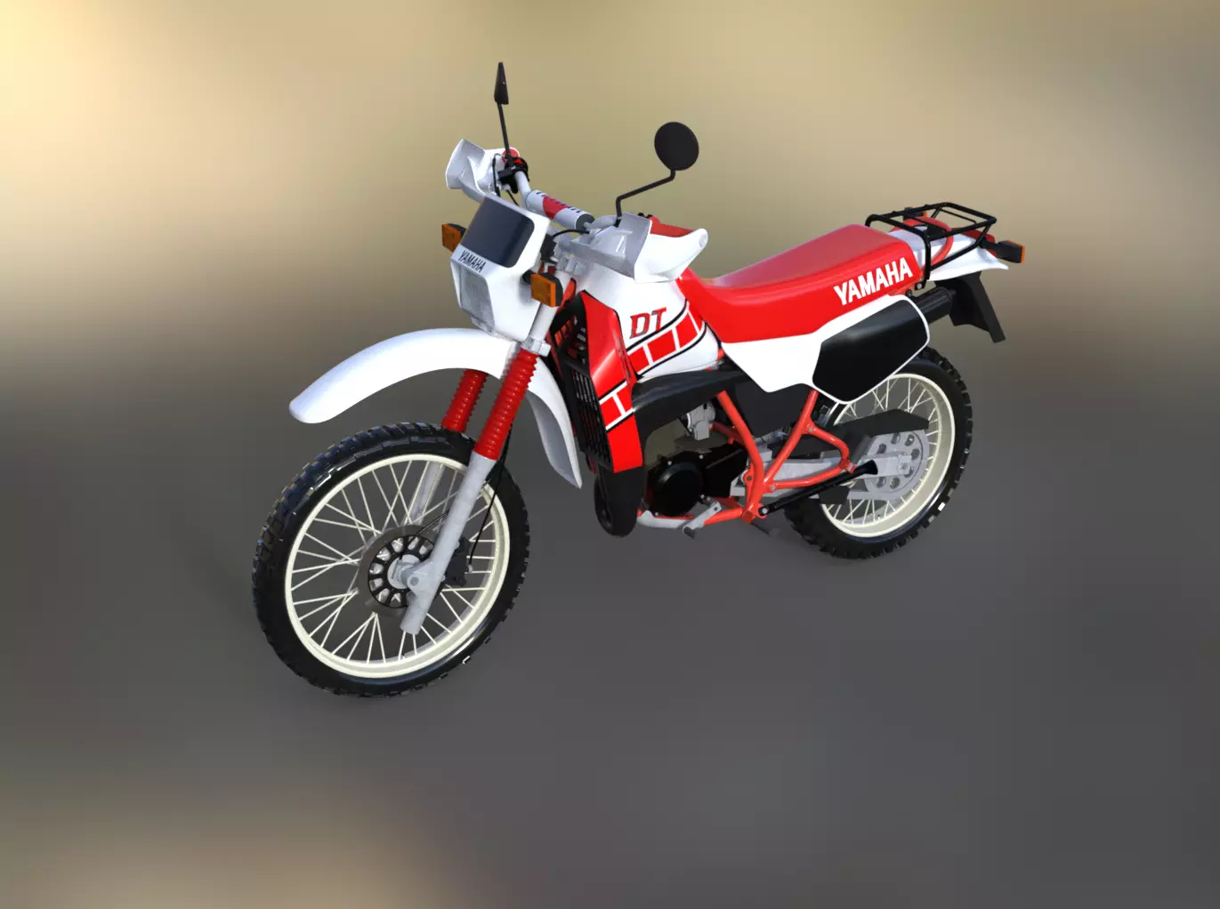 Yamaha DT80  Low-poly 3D model_4