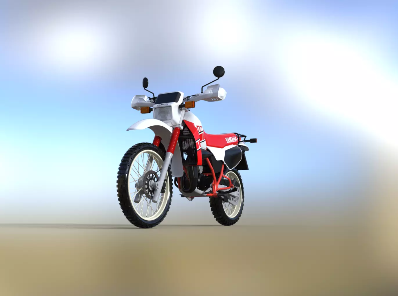 Yamaha DT80  Low-poly 3D model_0