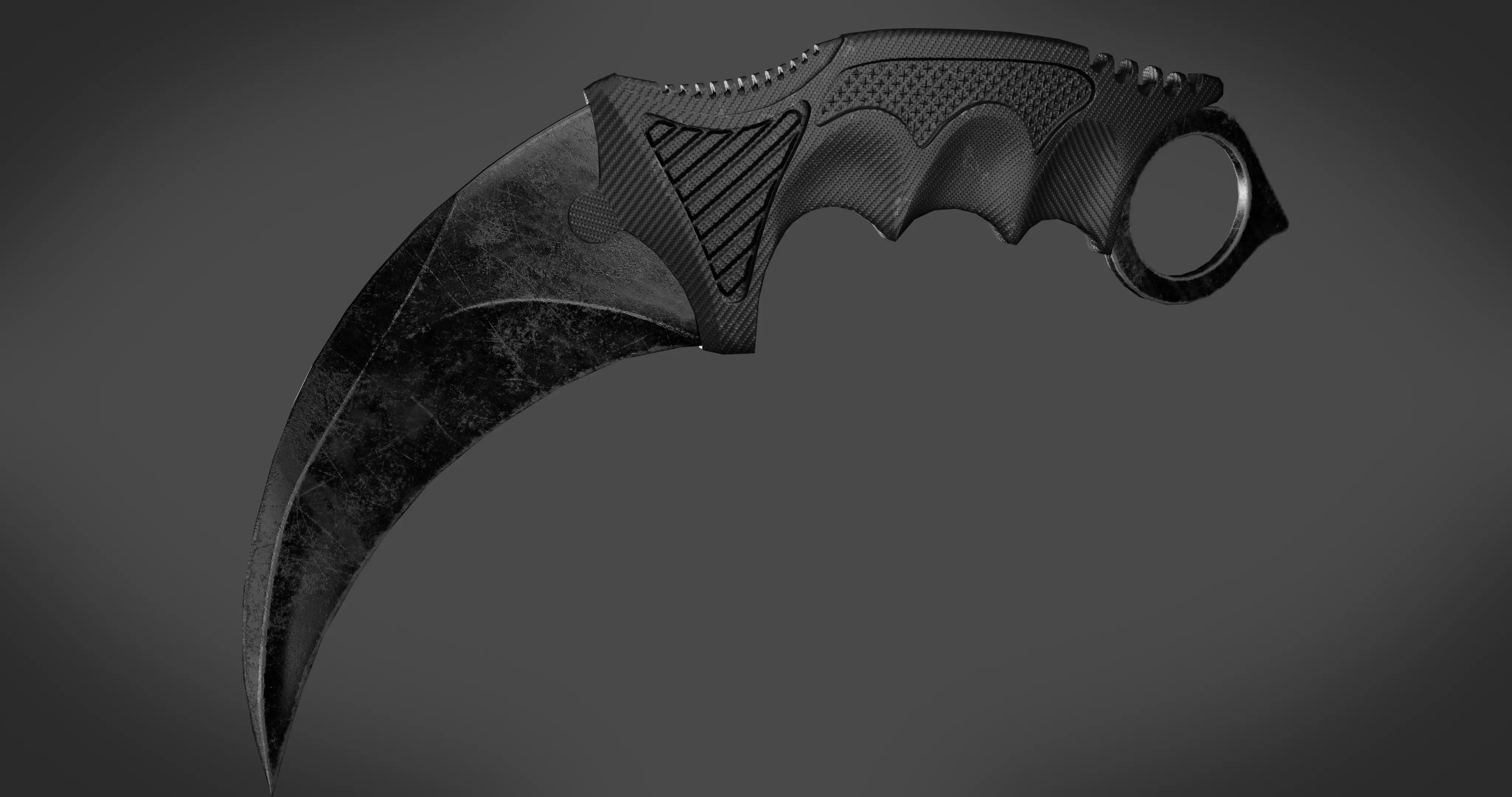 Karambit Knife Low-poly 3D model_0
