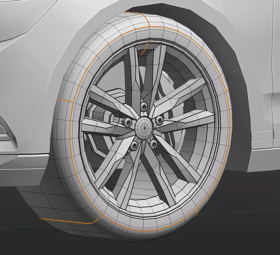 Volkswagen Passat B8 - Low Poly - Game Ready Low-poly 3D model_13