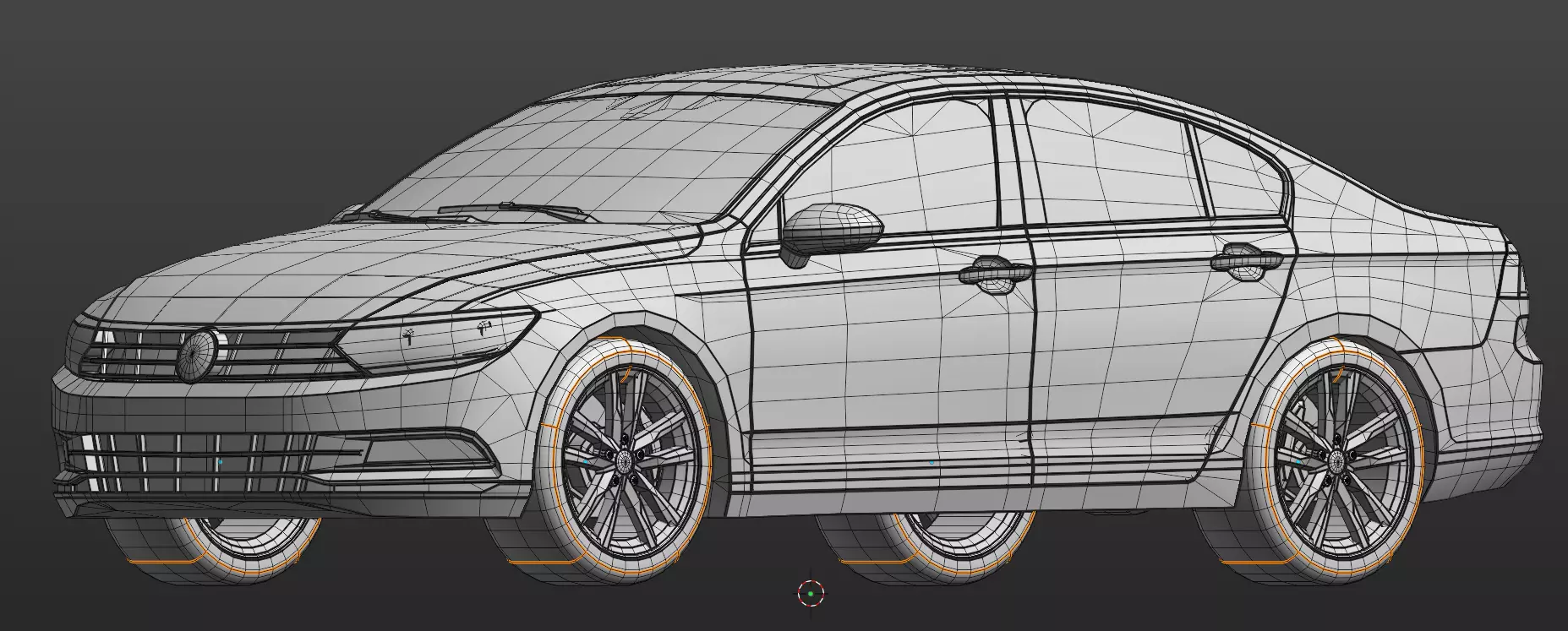 Volkswagen Passat B8 - Low Poly - Game Ready Low-poly 3D model_10