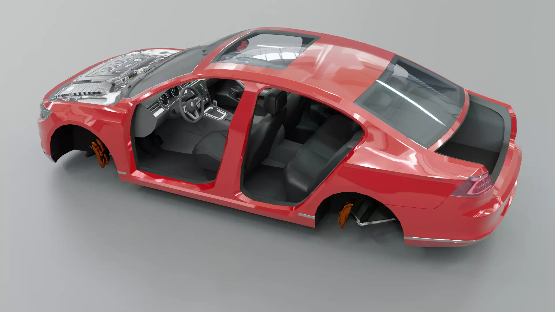 Volkswagen Passat B8 - Low Poly - Game Ready Low-poly 3D model_9