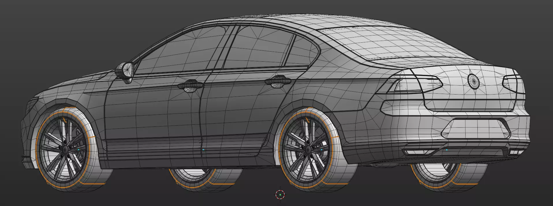 Volkswagen Passat B8 - Low Poly - Game Ready Low-poly 3D model_11