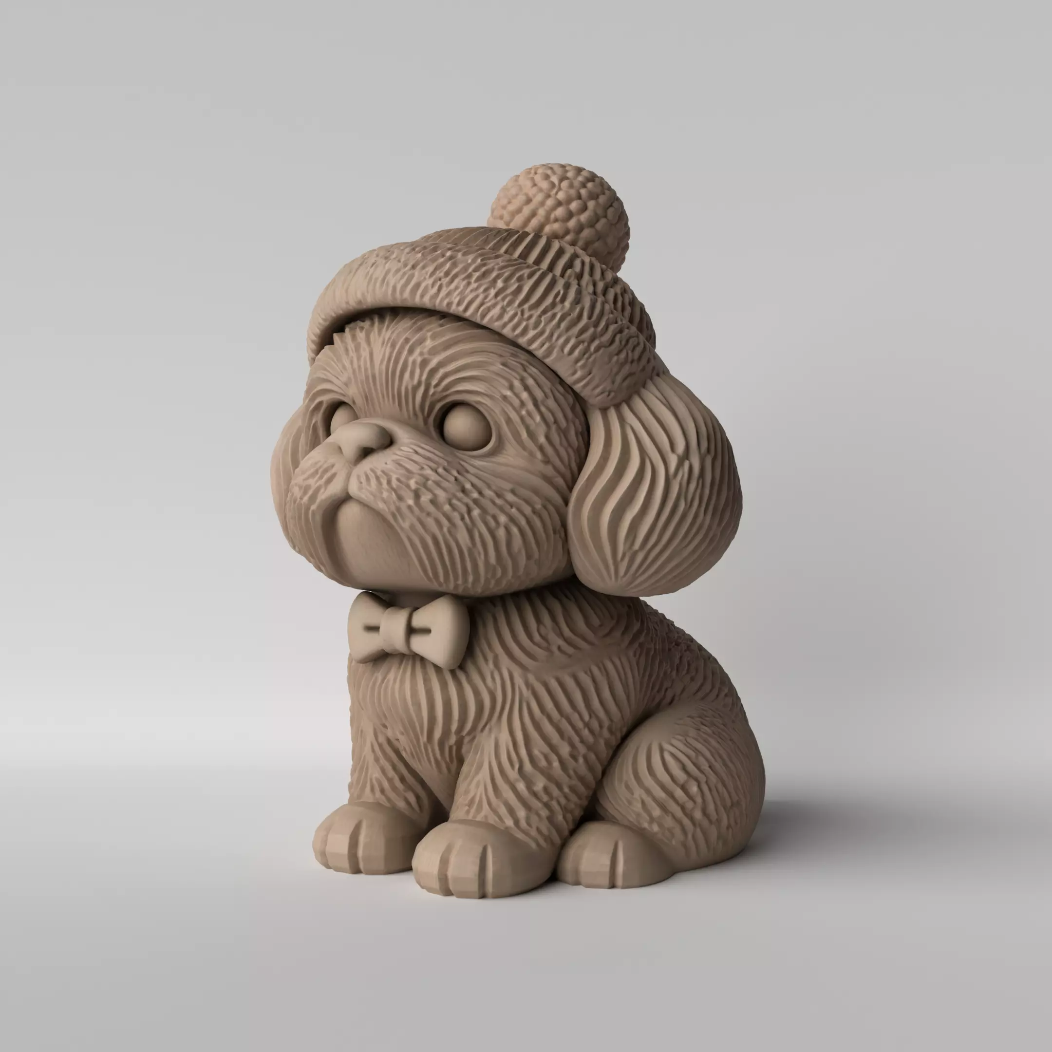 Cute Shih Tzu Puppy with Beanie 3D print model