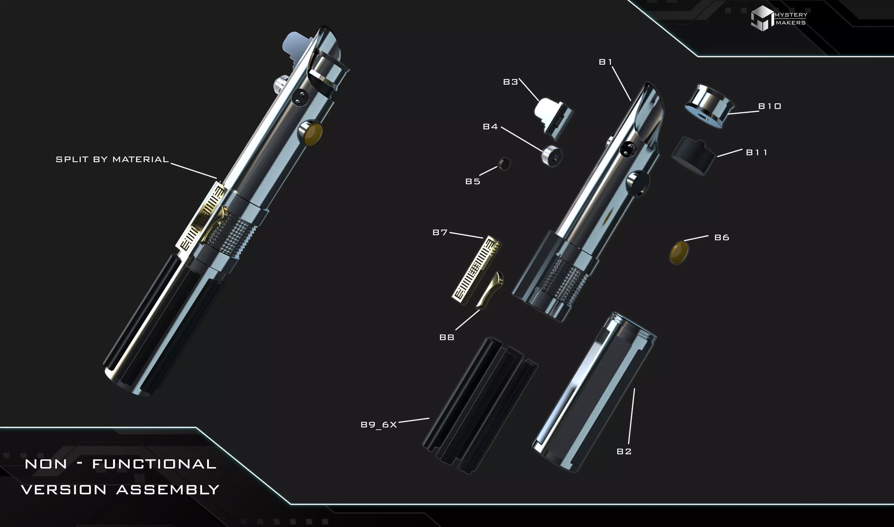 Anakins functional lightsaber from episode 3 3D print model_2