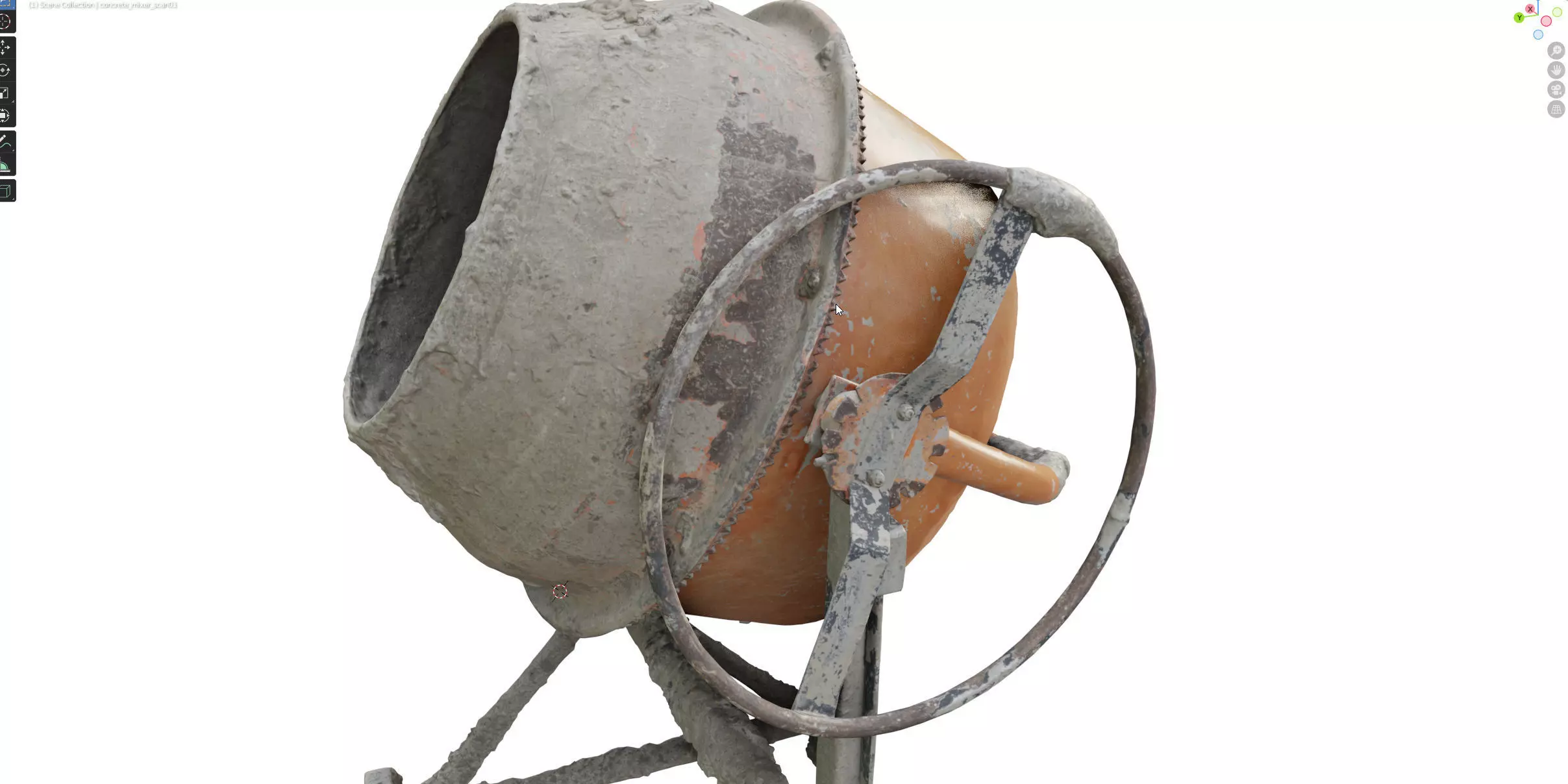Concrete mixer 200l 3dscan 3D model_19