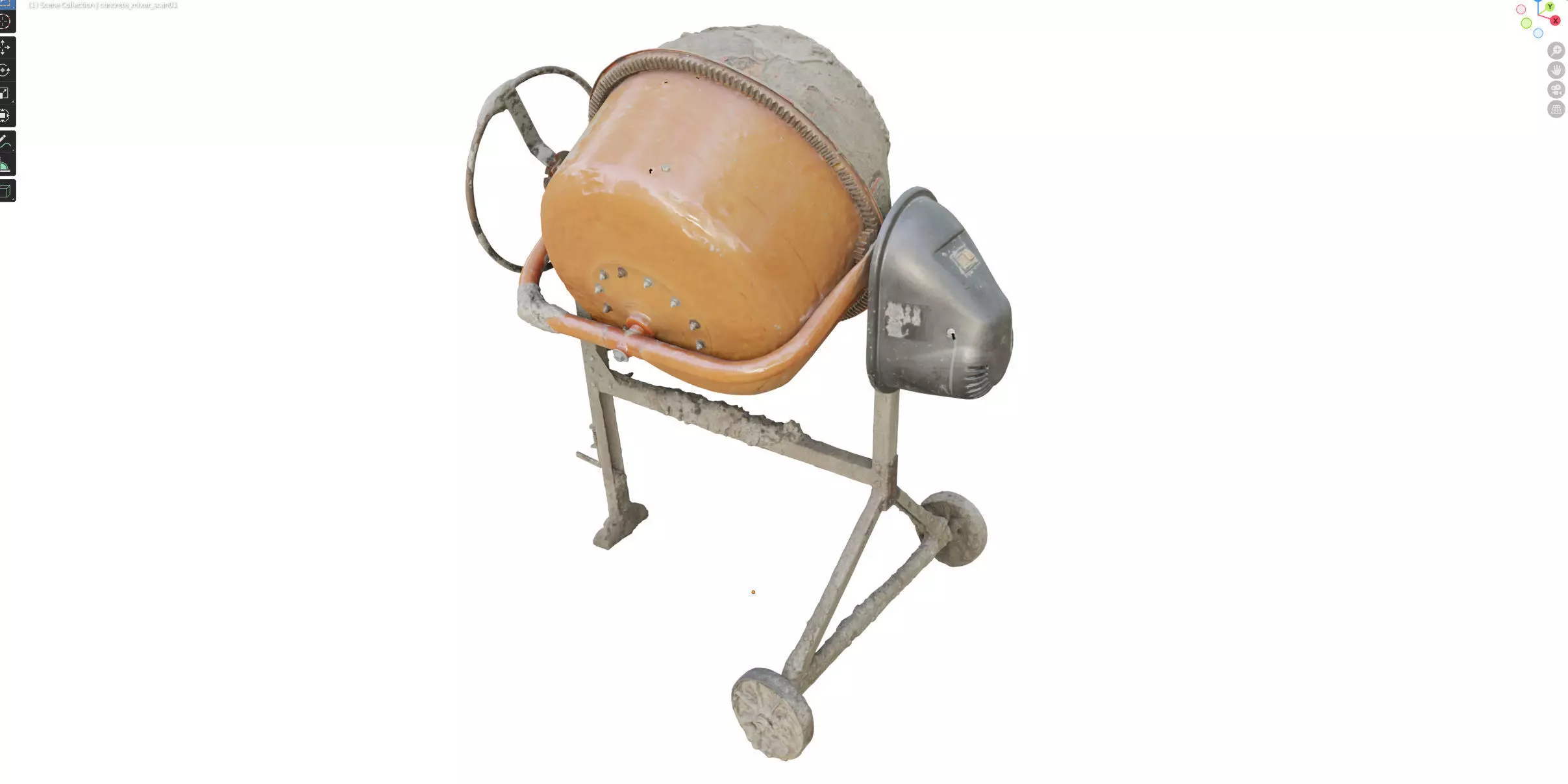 Concrete mixer 200l 3dscan 3D model_15