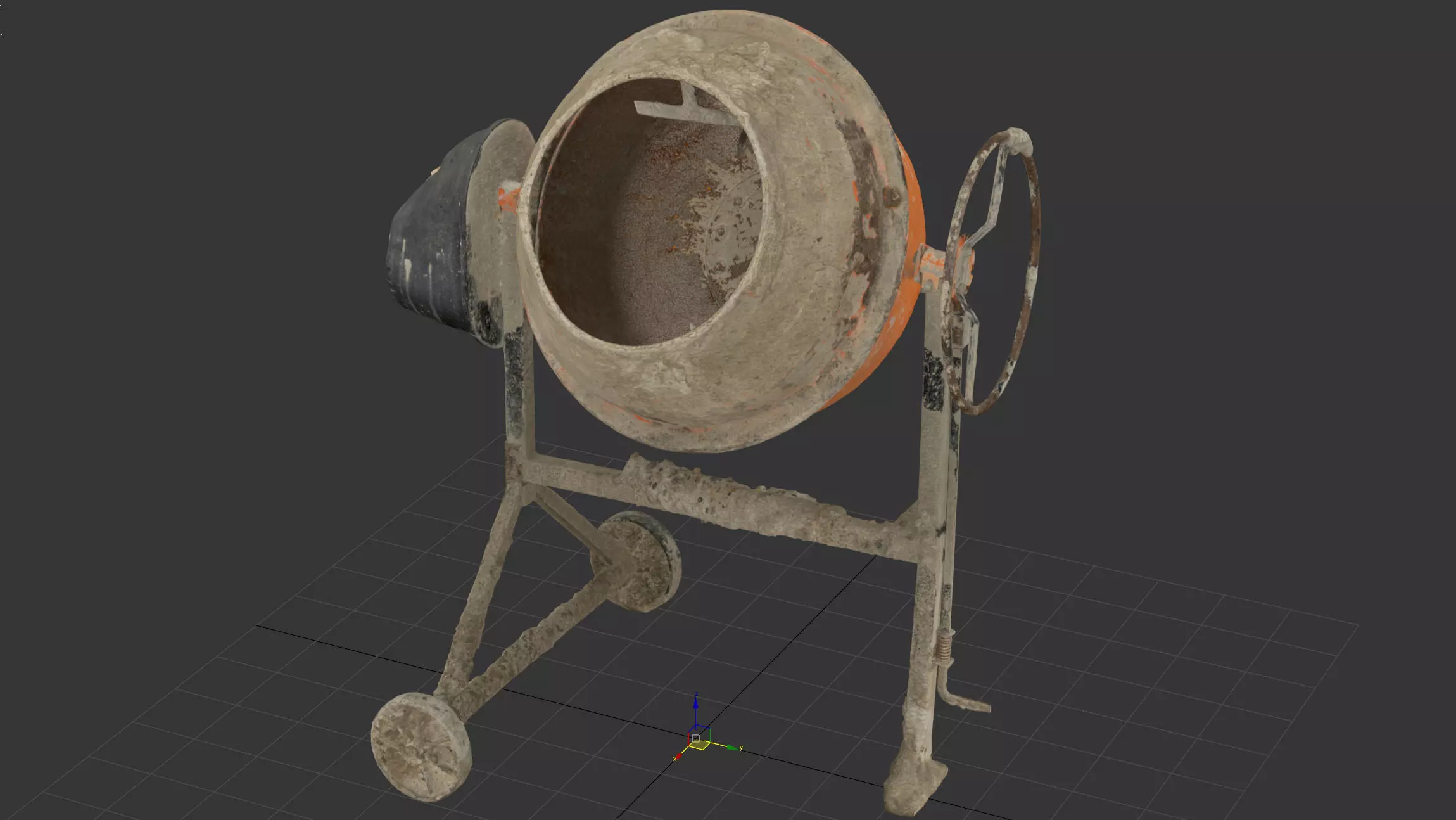 Concrete mixer 200l 3dscan 3D model_24