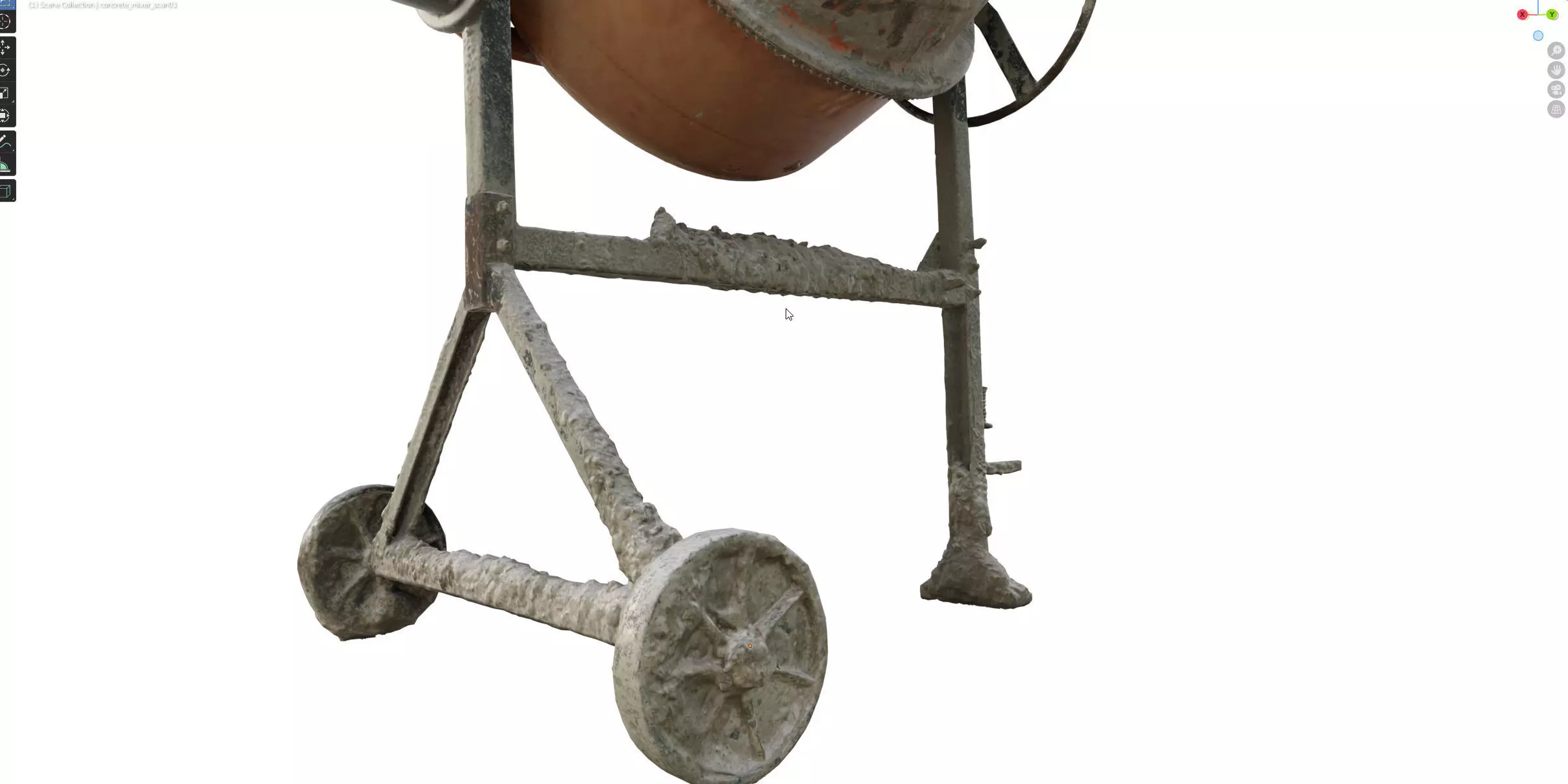 Concrete mixer 200l 3dscan 3D model_20