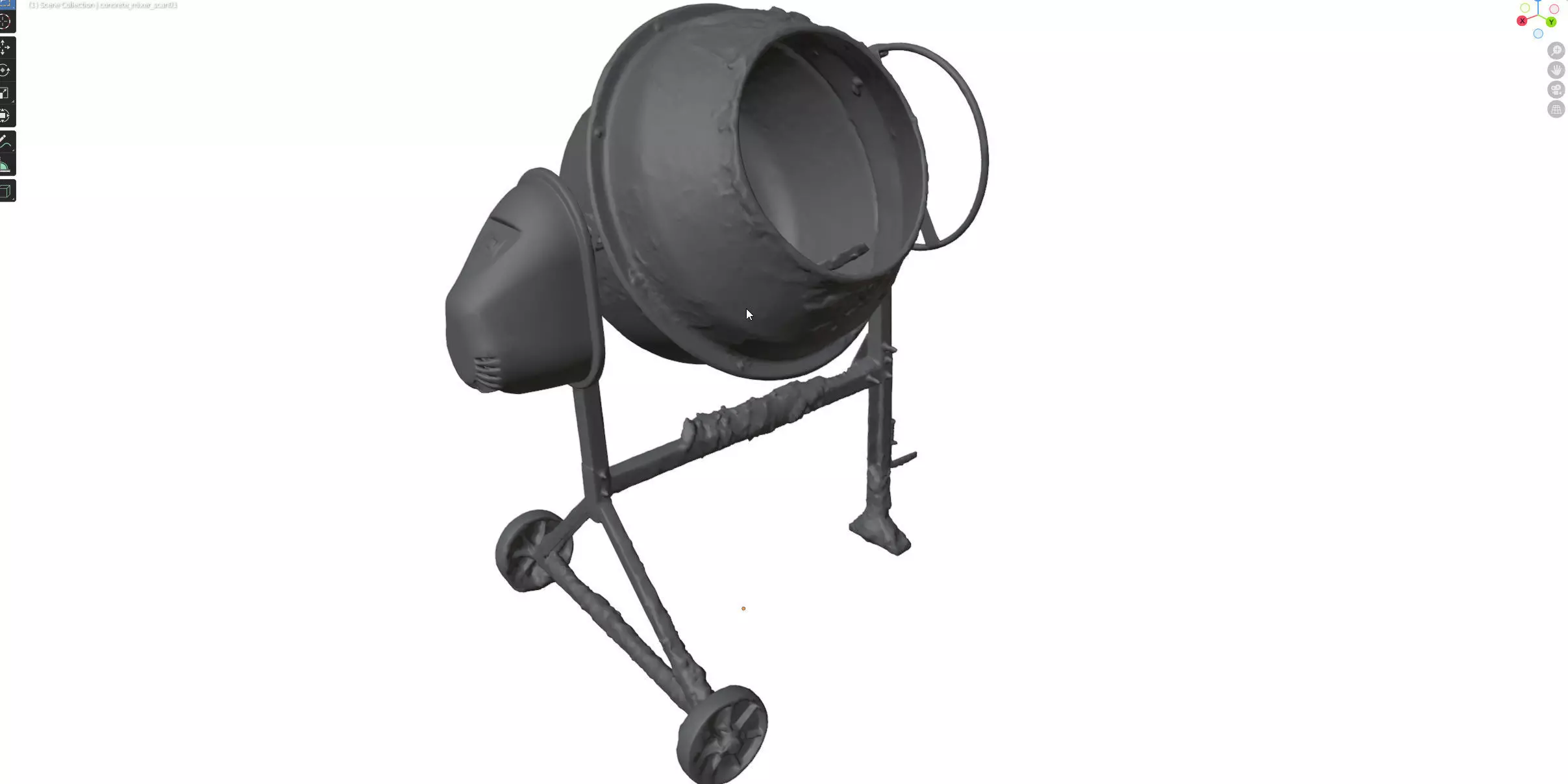 Concrete mixer 200l 3dscan 3D model_21