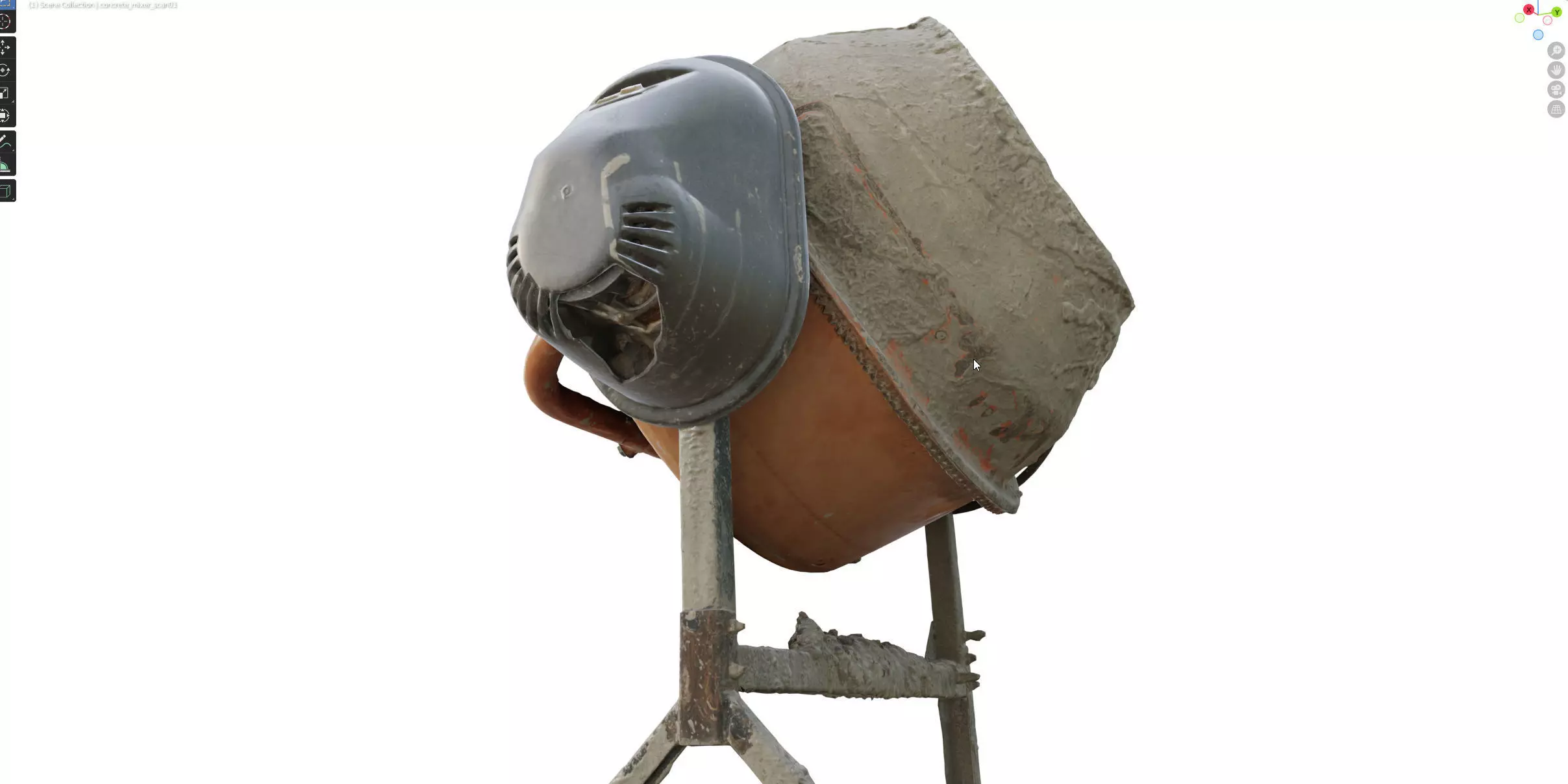 Concrete mixer 200l 3dscan 3D model_18