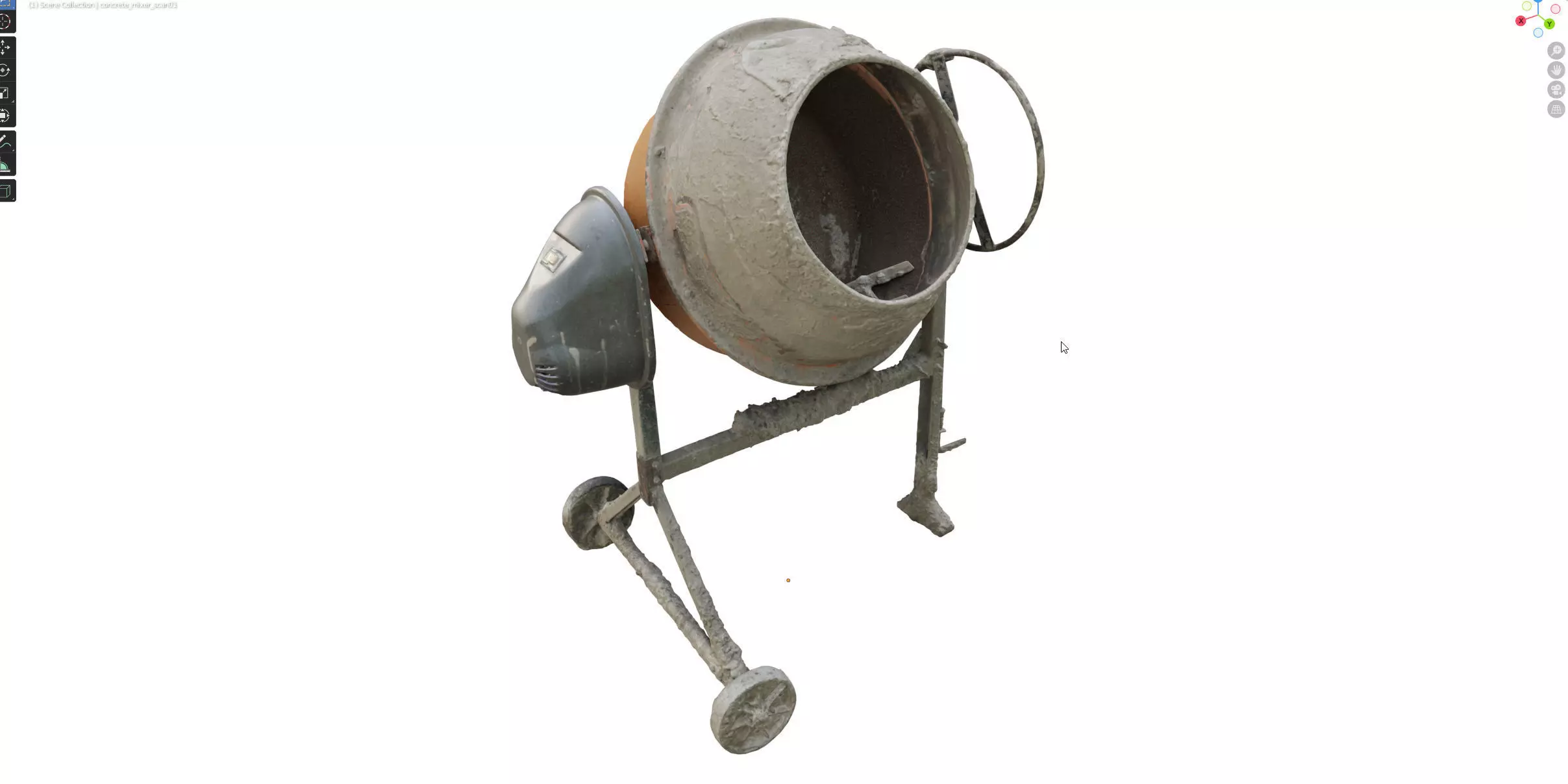 Concrete mixer 200l 3dscan 3D model_16