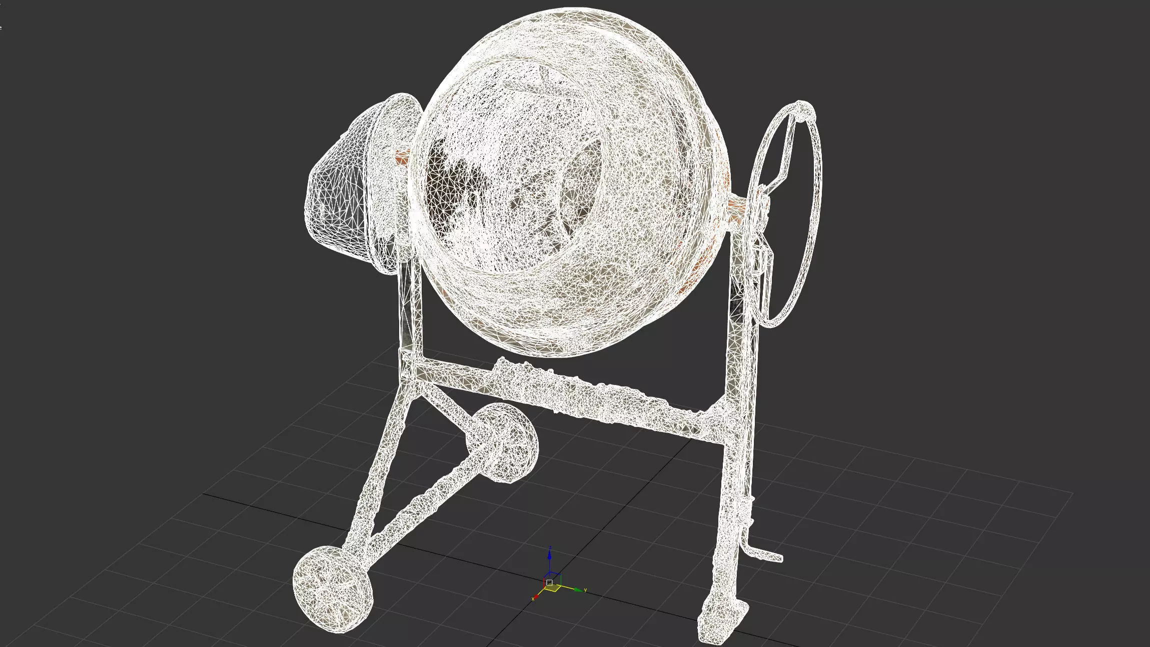 Concrete mixer 200l 3dscan 3D model_23