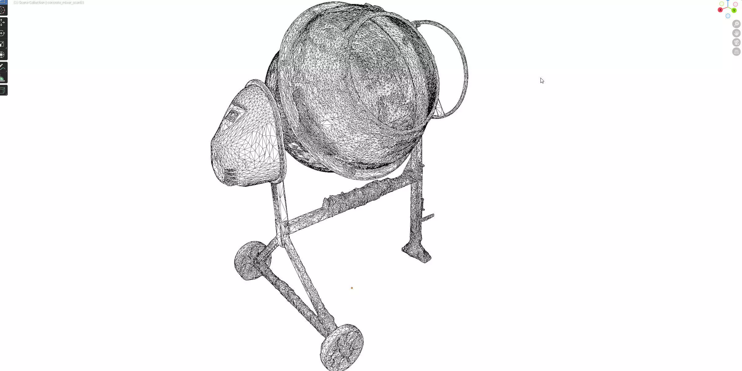 Concrete mixer 200l 3dscan 3D model_22