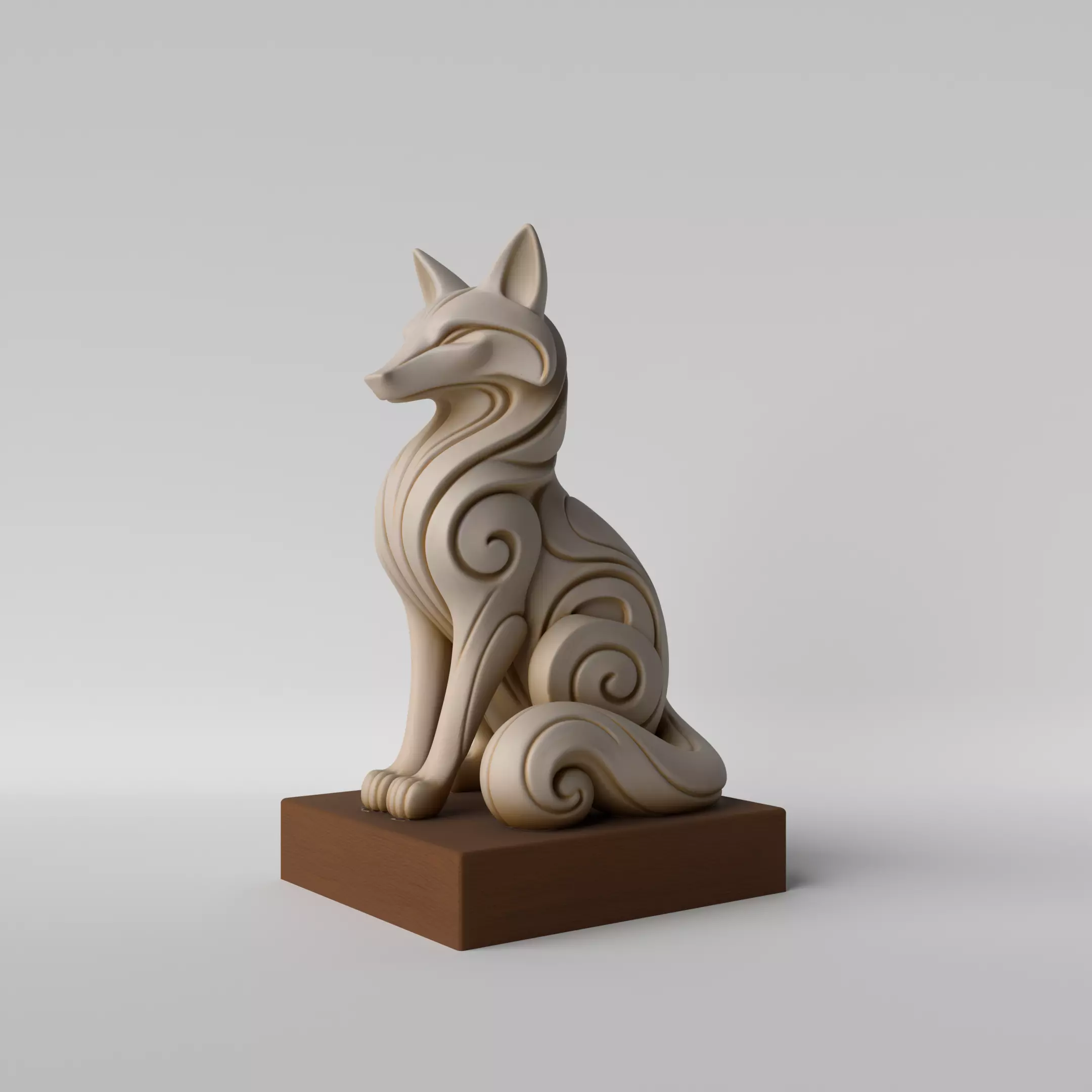 Minimalist Fox Bust Decorative Sculpture 3D print model