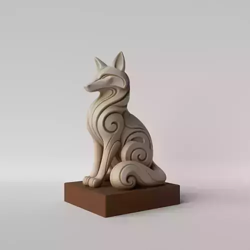 Minimalist Fox Bust  Decorative Sculpture