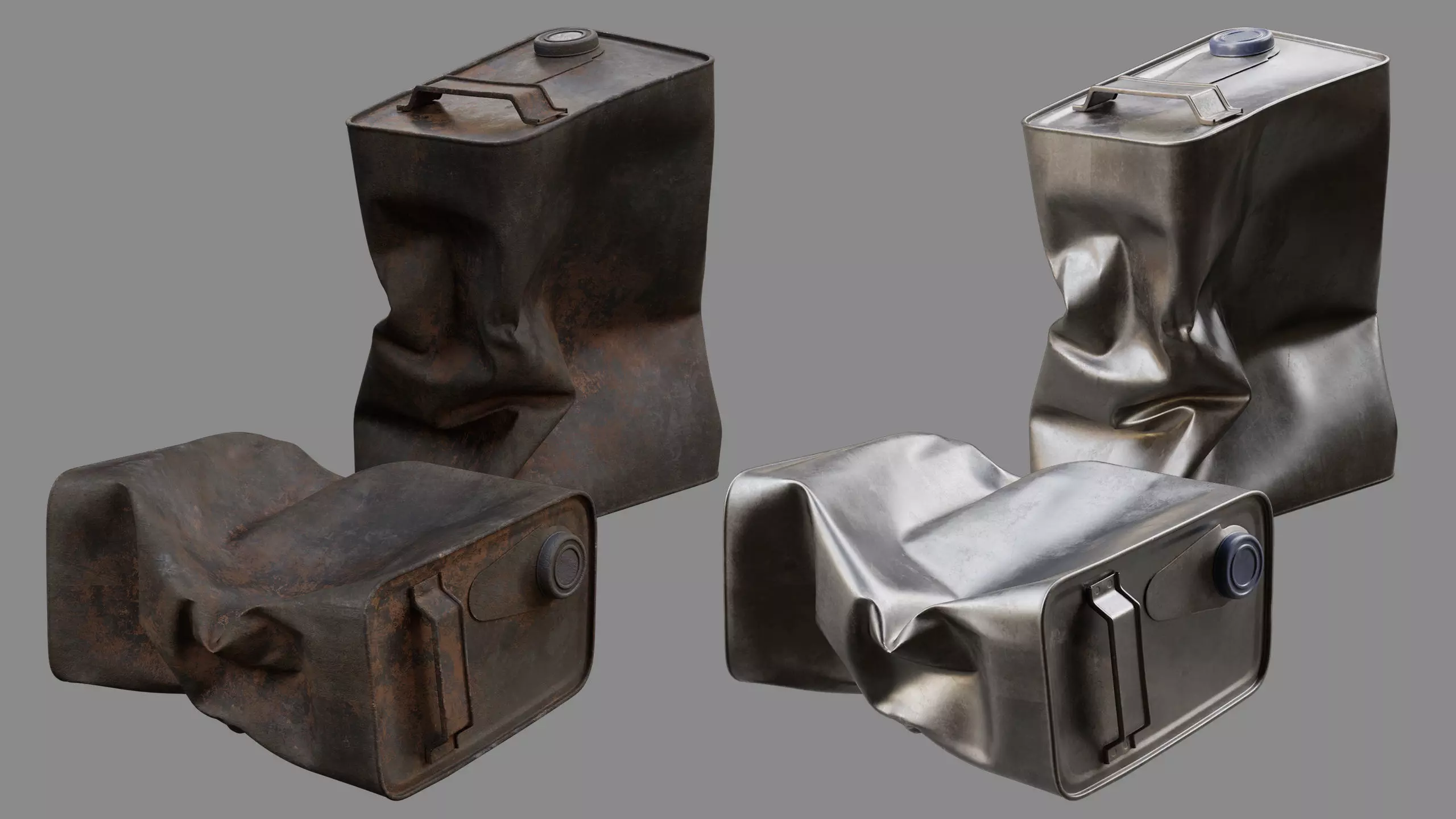 Crushed Paint Can Rectangular 03 3D model_0