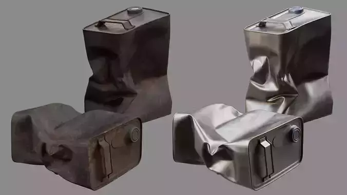 Crushed Paint Can Rectangular 03 3D model